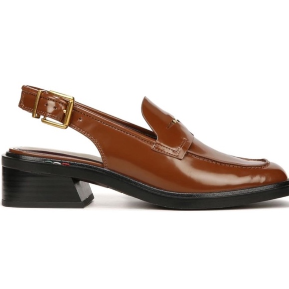 Franco Sarto Womens Giada Slingback Loafer Heel Tobacco Brown - Picture 4 of 5